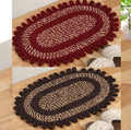 Cotton Anti-Slip Doormat for Home & Bathroom Entrance Multicolor oval Mat (2x3Feet) 2 Pcs Image 1