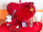 Valentine Gift Combo Of Forever Silver Ring With Red Color Artificial Rose With Piilow Set Image 1