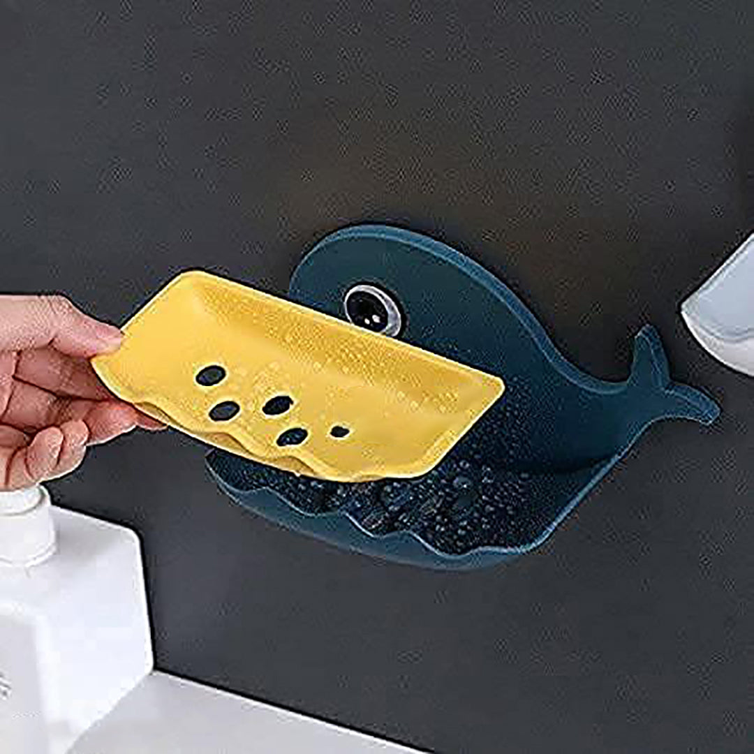 Soap Stand Holder For Bathroom Kitchen Sink Magic Stickers Wall Mounted Pack Of 2 Pcs Soap Dish Holder Fish Design Random Image 2