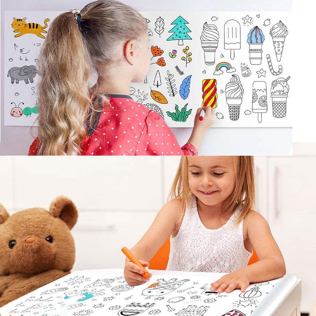 Drawing Paper Roll For Kids Multi Degion 30X300 Cm Large Drawing Poster Colouring Tablecloth For Markers Pencils Paints Art Paper Crafts Sheet Image 3