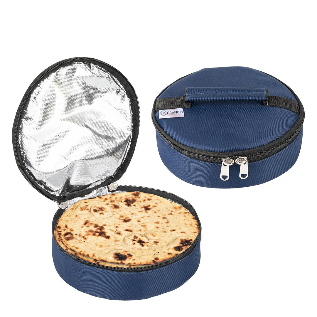 Roti Cover With Zip Roti Container For Traveling Office Home Dinner Cloth Warm Roti Cover Blue Image 1