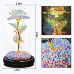 Artificial Flower Light Up Rose Rose In Glass Dome Personalized Gifts For Mom Sisters Friend Women Beans Rose Image 3