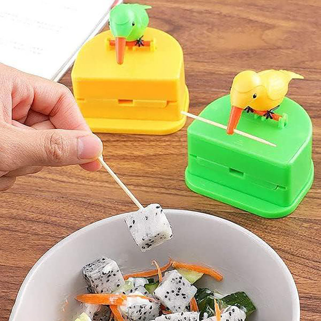 Bird Design Toothpick Storage Box Smart Press Get Toothpick Dispenser Image 4