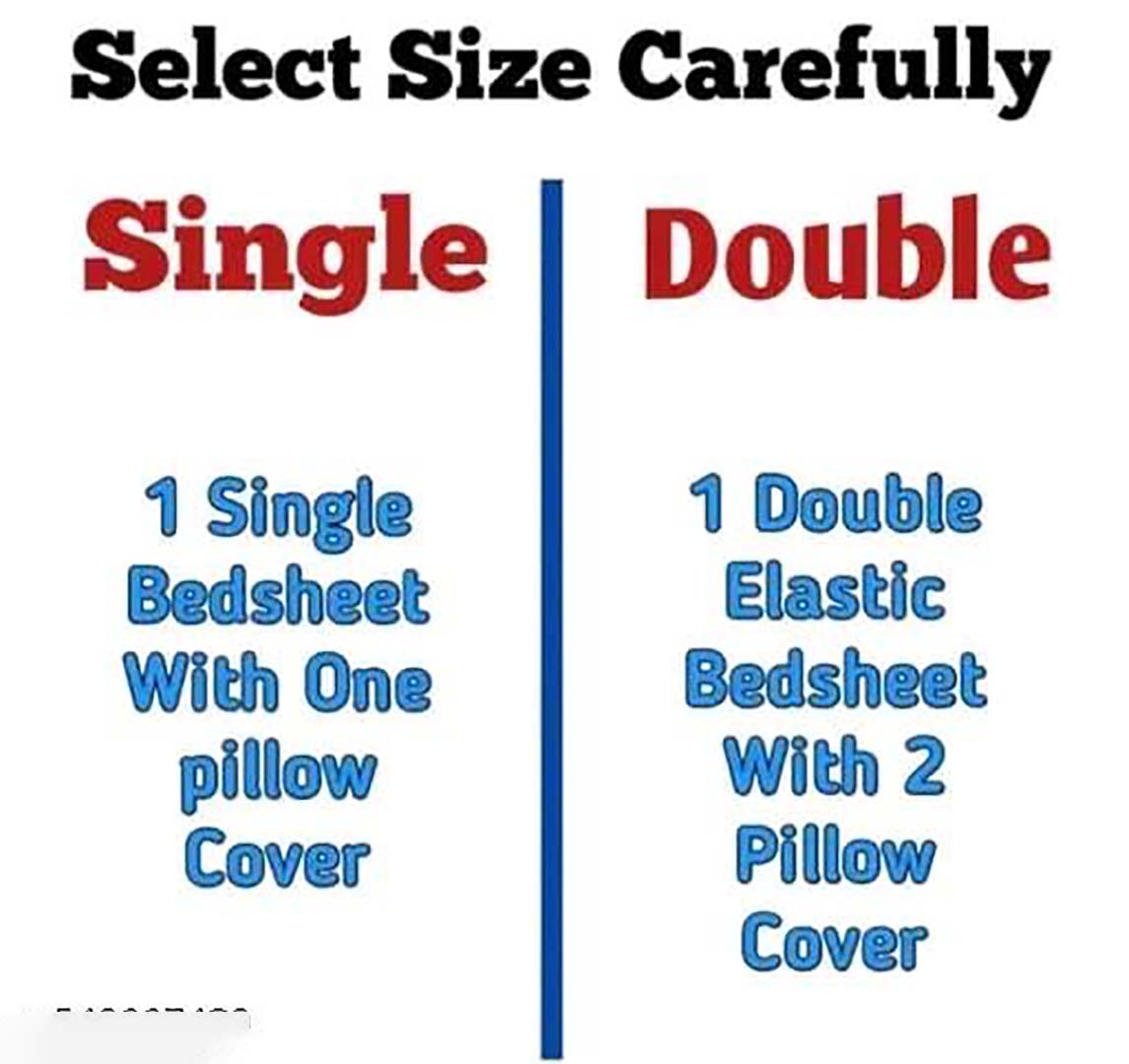 Cotton (78x72 Inch) Double Size Bedsheet With 2 Pillow Cover in Multicolor Image 3