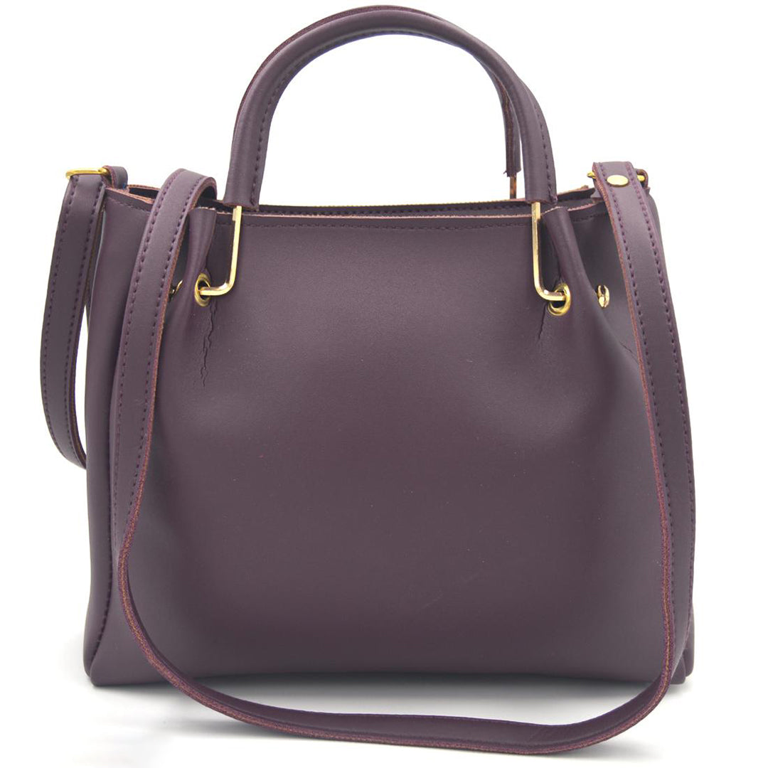 Handbag For Women And Girls Stylish violet PU Leather Bag Image 2
