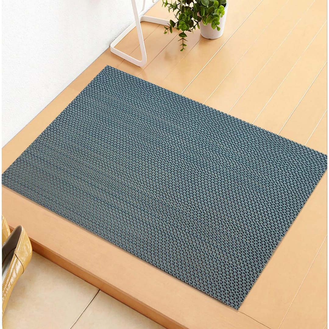 PVC Anti-Slip Doormat for Home & Bathroom Entrance Grey Rectangular Mat (45x75 cm) Image 1