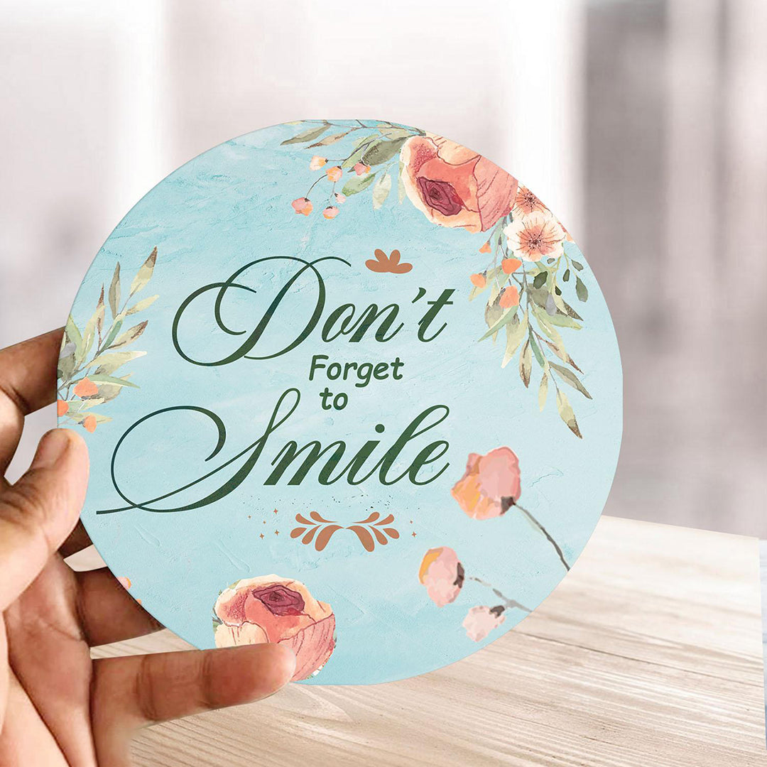 Truefab Wooden Dont Forgot To Smile Table Showpieces Art With Positive Quotes For Office Desk Home Decoration Living Room Modern Art Decorative Gifting Item Sp1202 Image 2