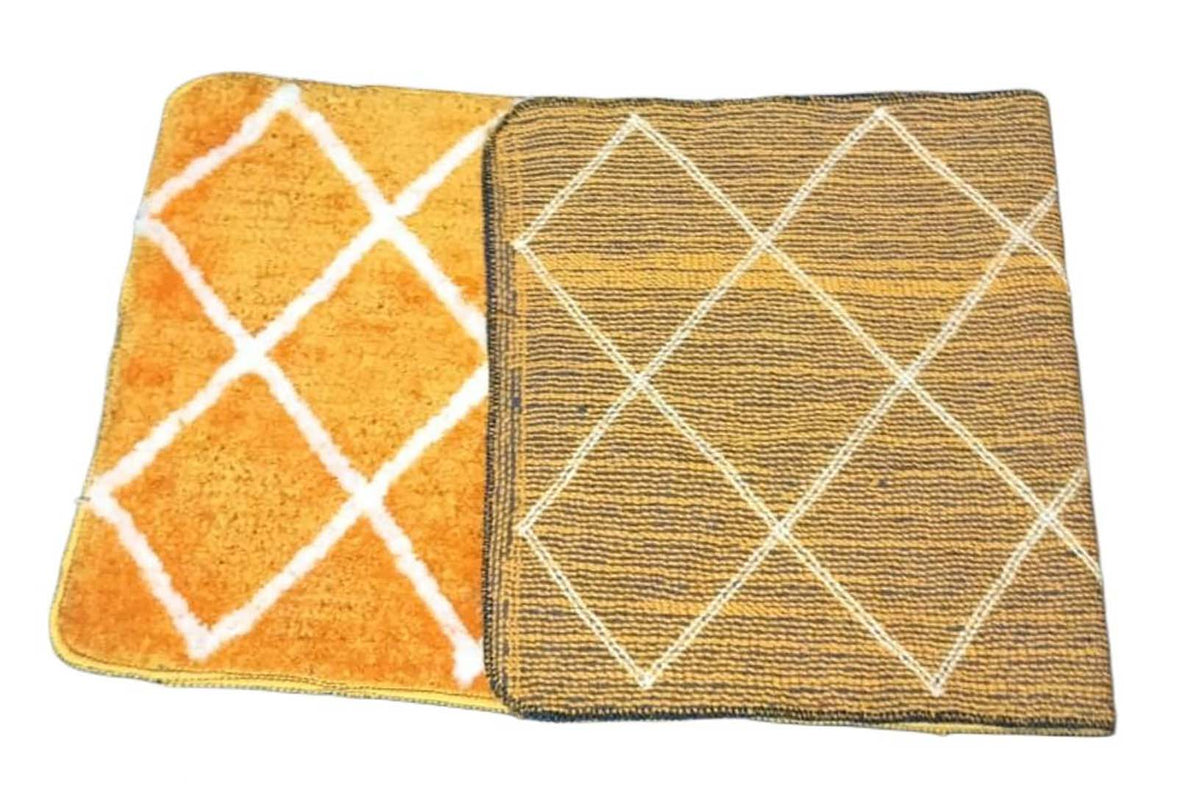 Microfiber Anti-Slip Doormat for Home & Bathroom Entrance Yellow Rectangular Mat (50x80 cm) Image 2
