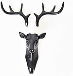 Flowindeer Head Hanging Hook Self Adhesive Wall Door Hook Hanger Bag Keys Sticky Holderblack Plastic Pack Of 1 Plastic Key Holder Image 3