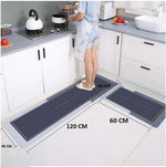 Memory Foam Anti-Slip Doormat for Home & Bathroom Entrance Brown Rectangular Mat (120x40 & 40x60 cm) 2 Pcs Image 2