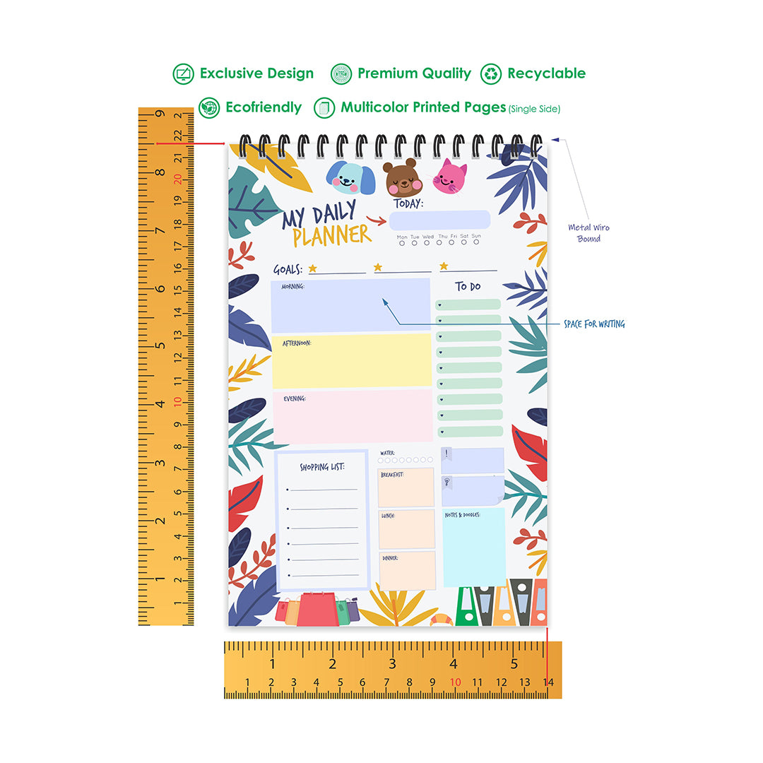 Escaper Leafs Theme Daily Planner Diary A5 Size 85L X 55W 80 Days Plan Daily Planner For Students Daily Planner Notepad Daily Planner Notebook Image 2