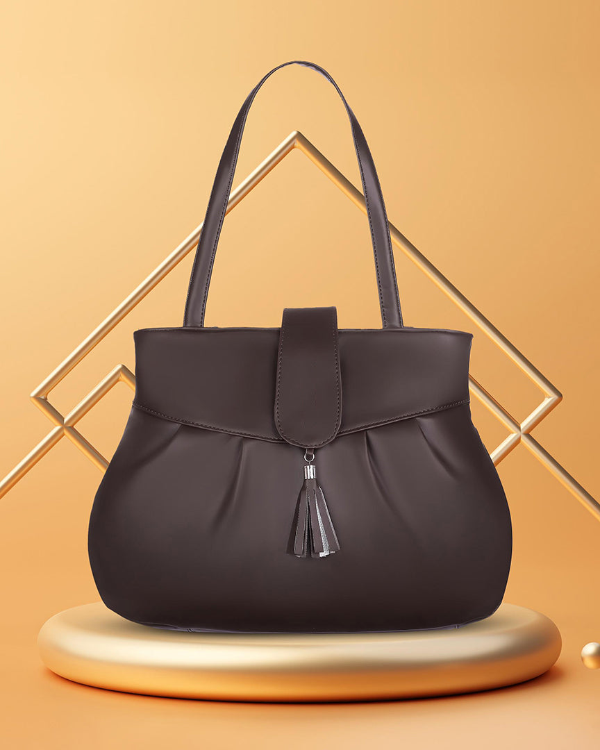 Handbag For Women And Girls Stylish grey PU Leather Bag Image 1