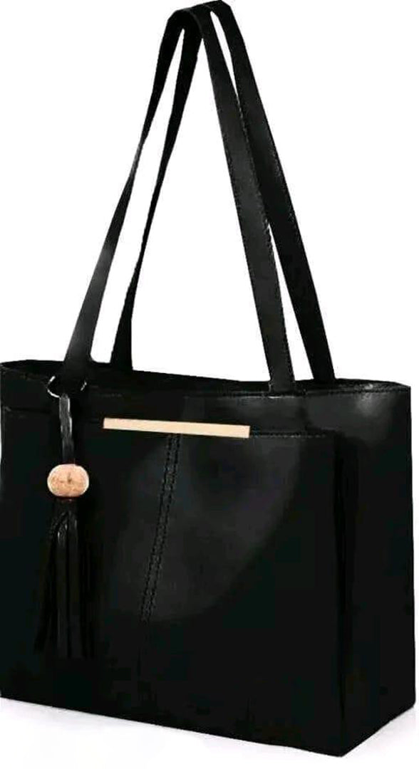 Handbag For Women And Girls Stylish Black PU Leather Bag Image 1