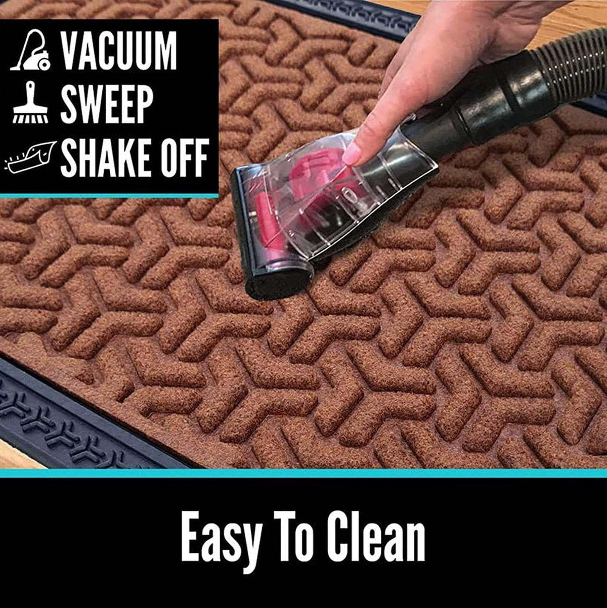 Rubber Anti-Slip Doormat for Home & Bathroom Entrance Grey Rectangular Mat (40x60 cm) Image 3