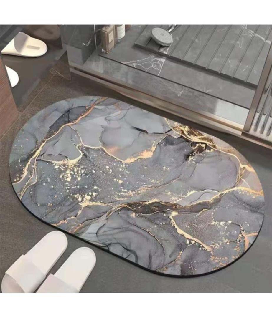 Rubber Anti-Slip Doormat for Home & Bathroom Entrance Multicolor oval Mat (40x60 cm) Image 1