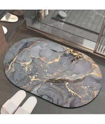 Rubber Anti-Slip Doormat for Home & Bathroom Entrance Multicolor oval Mat (40x60 cm) Image 1