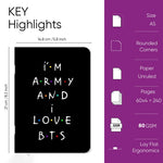 A5 Handy Bts Diary Notebook Unique Stationery Items Easy To Carry Unruled Plain Cute Set Of 4 For Writing Notes Notebooks Journal Diary Image 2