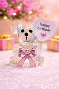 Birthday Special Crystal Teddy Showpiece Happy Birthday Gift For Friends Loved Ones Cute Decor Item Image 1
