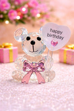 Birthday Special Crystal Teddy Showpiece Happy Birthday Gift For Friends Loved Ones Cute Decor Item Image 1