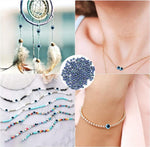 30 Pieces 8Mm Blue Round Resin Turkish Evil Eye Beads For For Jewelry Bracelet Craft Making Image 3