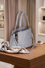 Handbag For Women And Girls Stylish grey PU Leather Bag Image 1