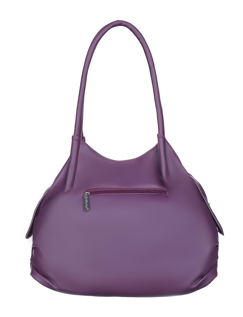 Handbag For Women And Girls Stylish violet PU Leather Bag Image 4