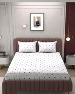 Cotton (78x72 Inch) Double Size Bedsheet With 2 Pillow Cover in White Color Image 2