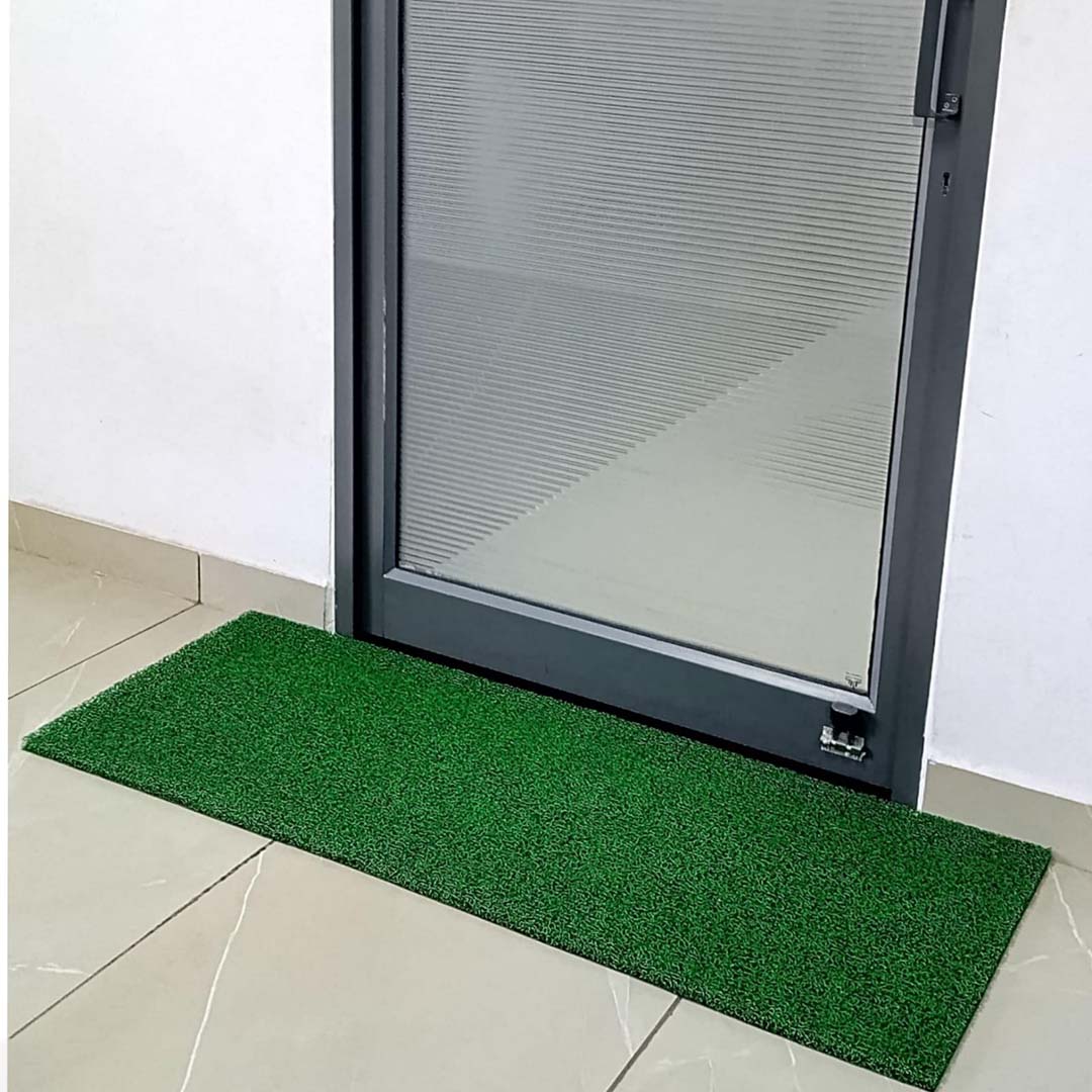 PVC Anti-Slip Doormat for Home & Bathroom Entrance Green Rectangular Mat (24x55 Inch) Image 1
