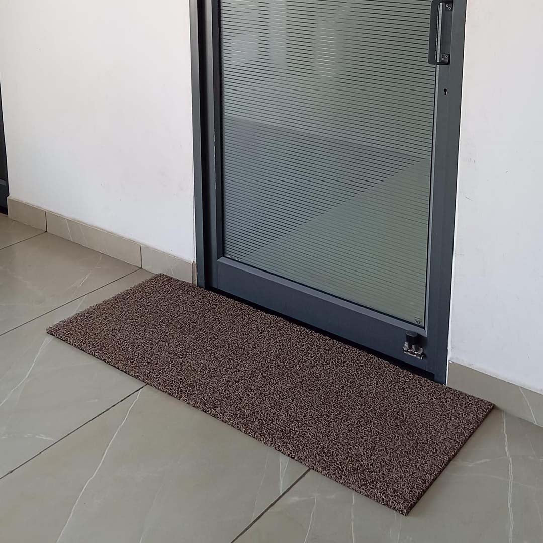 PVC Anti-Slip Doormat for Home & Bathroom Entrance Brown Rectangular Mat (24x55 Inch) Image 1