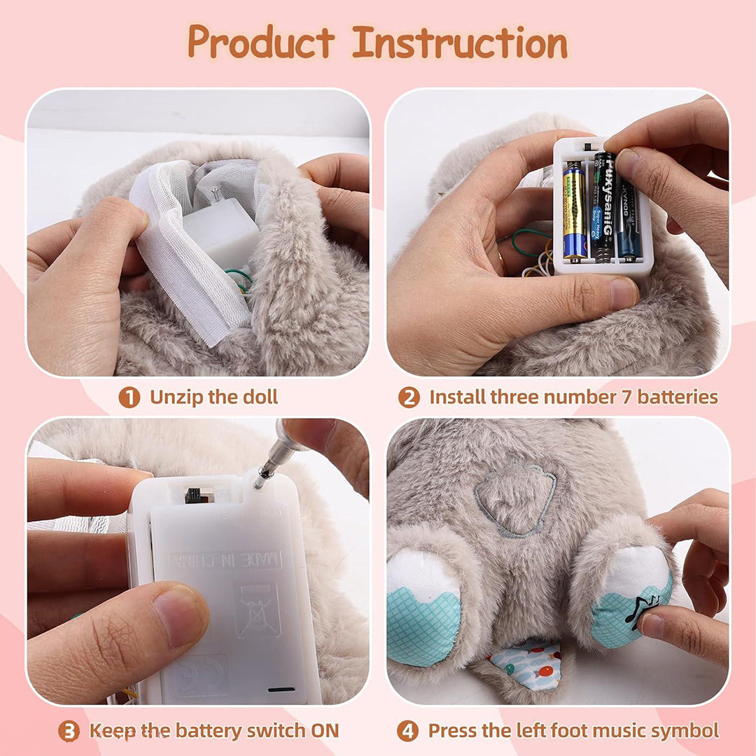 Breathing Teddy Bear Otter Glowing Music For Baby Sensory Sleep Lights Rhythmic Soft Toy Simulation Plush Sound Machine With Music Baby Gift Image 2