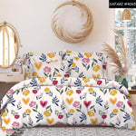 Quilted Fabric (90x100 Inch) Double Size Bedsheet With 2 Pillow Cover in Multicolor Image 3