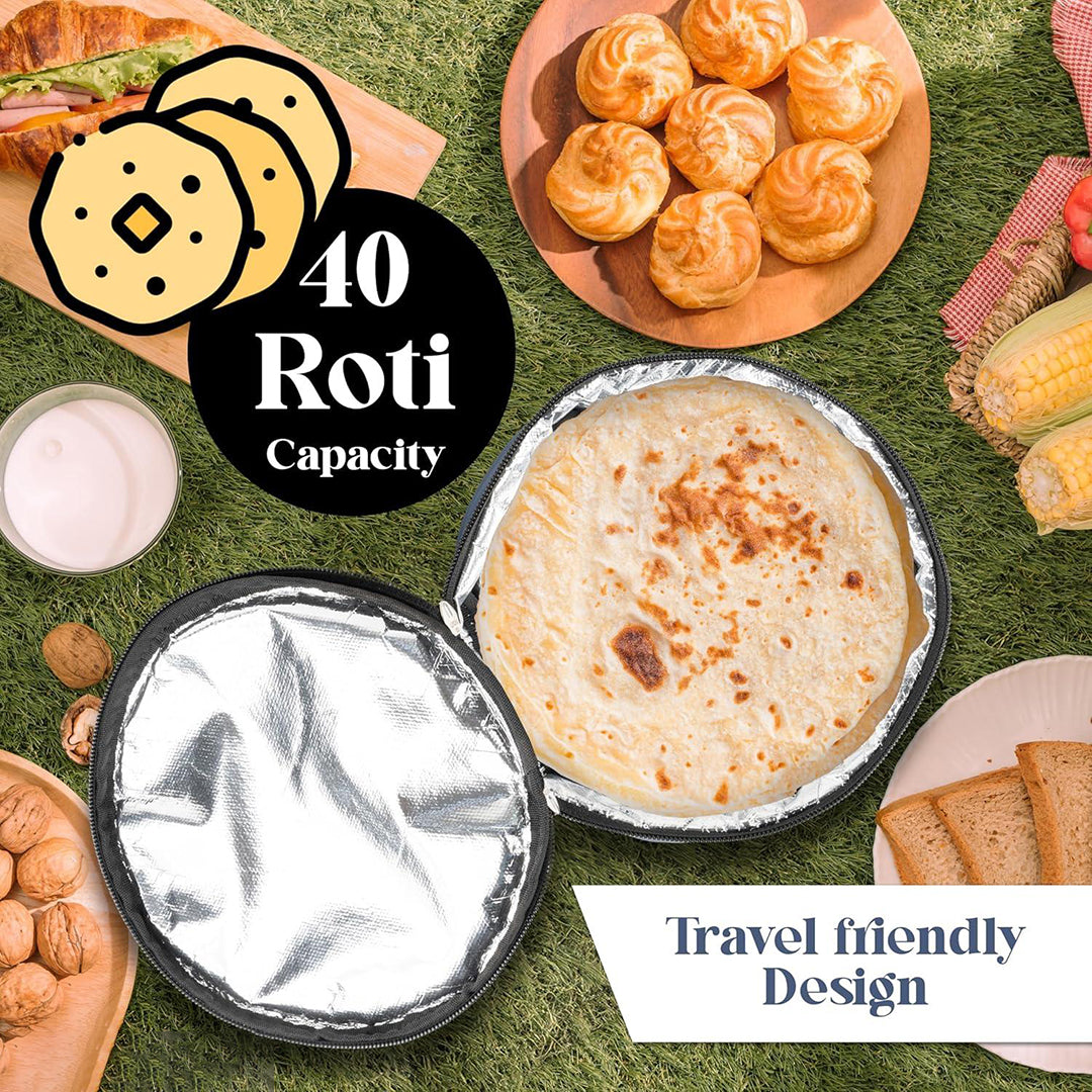 Roti Cover With Zip Roti Container For Traveling Office Home Dinner Cloth Warm Roti Cover Blue Image 3