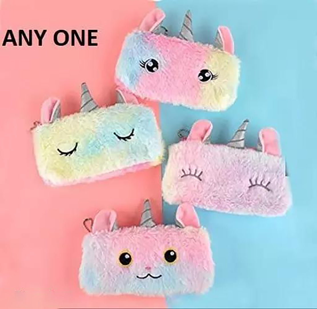 Stationery Items Pack For Kids And Girls Stationery Items Combos Of Unicorn Dairy Unicorn Fur Pouch 1 Transparent Pouch Unicorn Pen And Pencil Pack Image 3