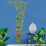 20 Rings Seven Size Gold 3D Mirror Stickers For Wall Large Size 3D Wall Mirror Sticker Mirror Wall Stickers For Living Room Hall Bed Room Home Image 4