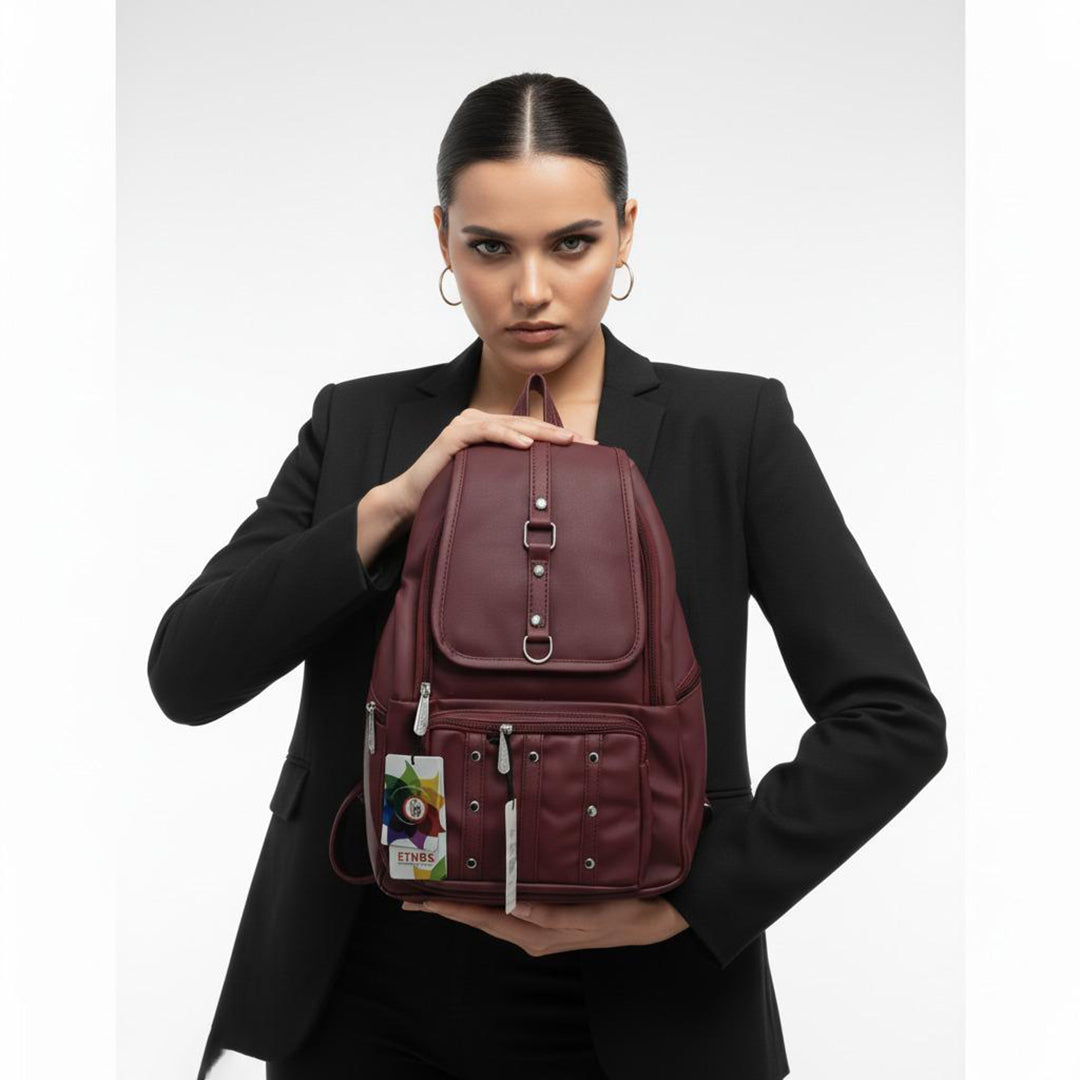 Handbag For Women And Girls Stylish purpal PU Leather Bag Image 2