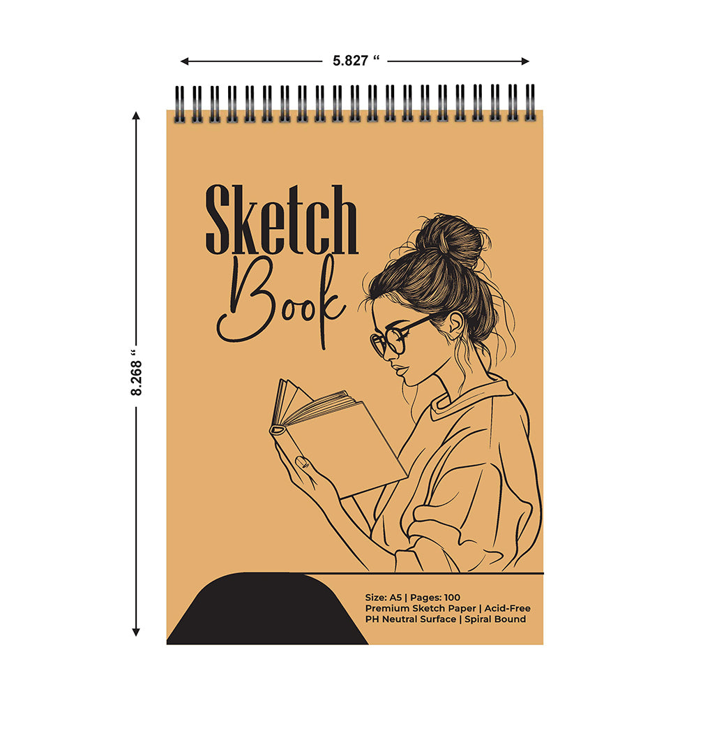 Name Athaavicarft 50 Sheet A5 Brown Craftcover Sketchbook Top Spiral Bound Sketchpad For Artists Sketching And Drawing Paper For Doodling 120 Gsm Paper Image 2