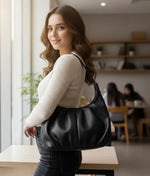 Handbag For Women And Girls Stylish Black PU Leather Bag Image 2