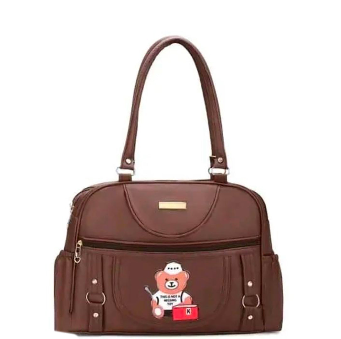 Handbag For Women And Girls Stylish Brown PU Leather Bag Image 2