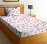 Glace Cotton (60x90 Inch) Single Size Bedsheet With 1 Pillow Cover in Cream Color Image 1