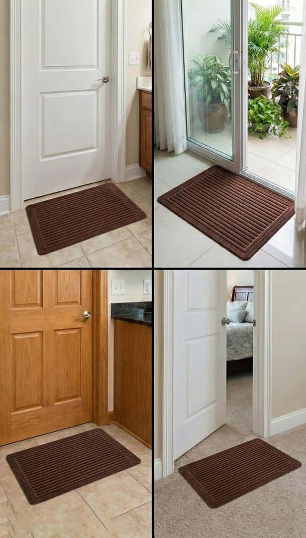 PVC Anti-Slip Doormat for Home & Bathroom Entrance Brown Rectangular Mat (40x60 cm) Image 4