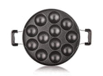 Non Stick 12 Cavity Appam Patra Side Handle With Lid Color May Vary Image 4