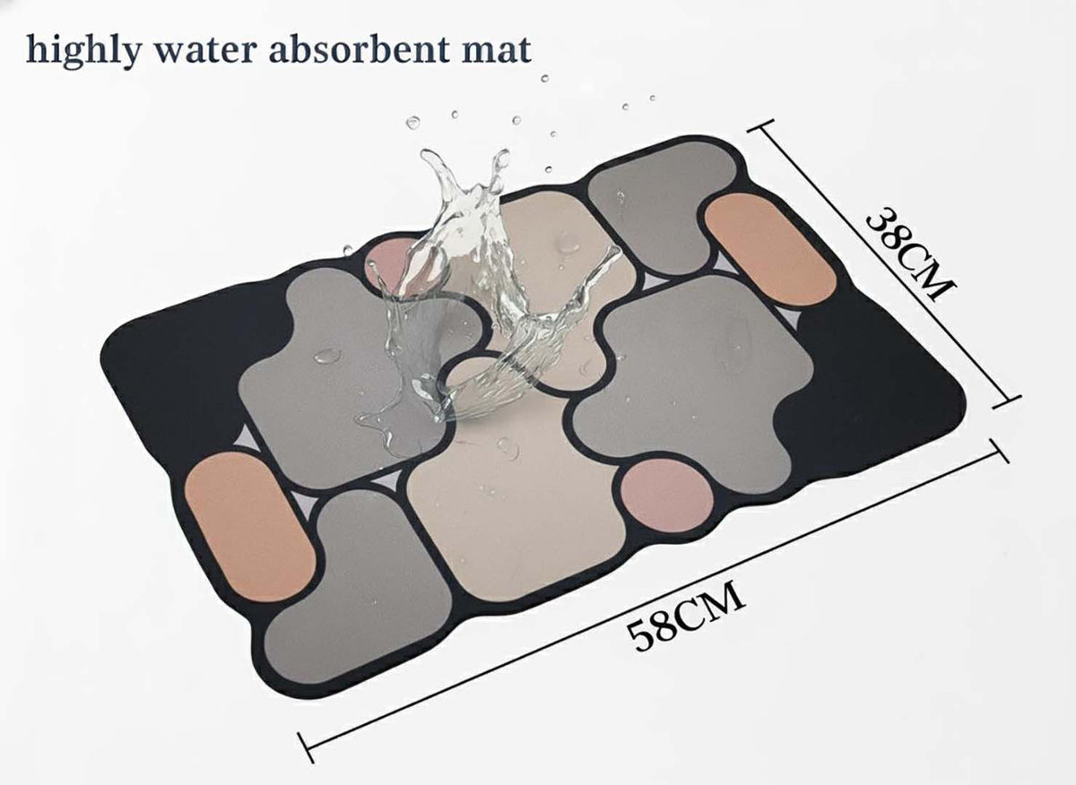 Rubber Anti-Slip Doormat for Home & Bathroom Entrance Multicolor Rectangular Mat (38x58 cm) Image 3