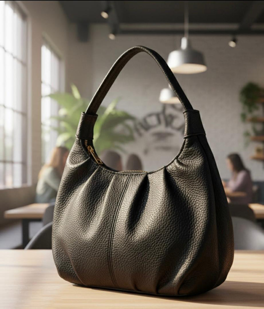 Handbag For Women And Girls Stylish Black PU Leather Bag Image 1