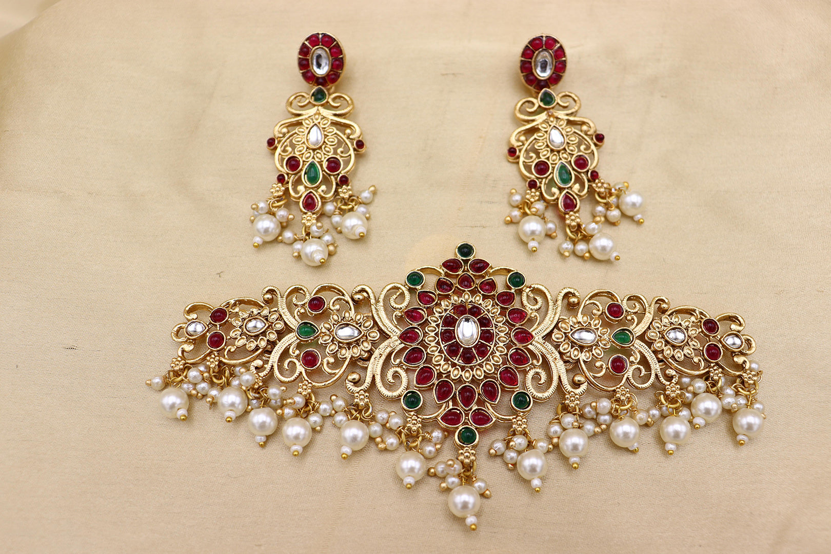 Premium Artificial Traditional Jewelry Collection: Ethnic Necklace & Earring Sets Image 4