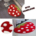 Microfiber Anti-Slip Doormat for Home & Bathroom Entrance Red Strawberry Mat (40x60 cm) Image 3