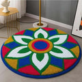 Microfiber Anti-Slip Doormat for Home & Bathroom Entrance Multicolor Round Mat (24 Inch) Image 1