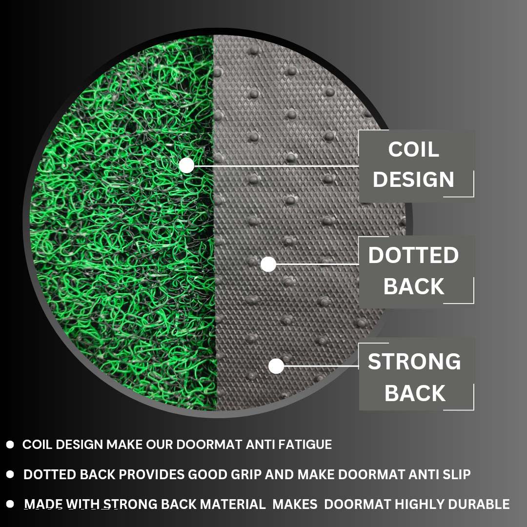 PVC Anti-Slip Doormat for Home & Bathroom Entrance Green Rectangular Mat (40x60 cm) Image 3