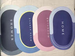 Silicone Anti-Slip Doormat for Home & Bathroom Entrance Multicolor Oval Mat (40x60 cm) 2 Pcs Image 3