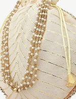 Handbag For Women And Girls Stylish White Fabric Bag Image 4