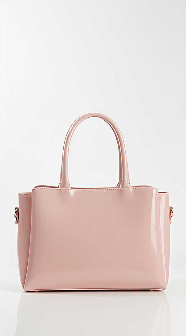 Handbag For Women And Girls Stylish Pink PU Leather Bag Image 2